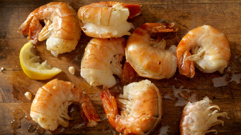 Peel-and-eat shrimp with lemon