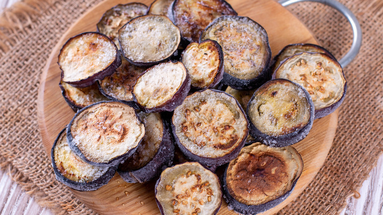 frozen eggplant on a plate