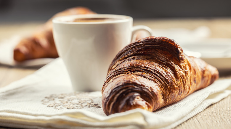 Croissant with an espresso