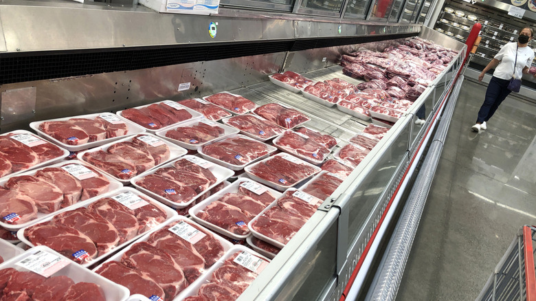 Packages of meat in the Costco deli