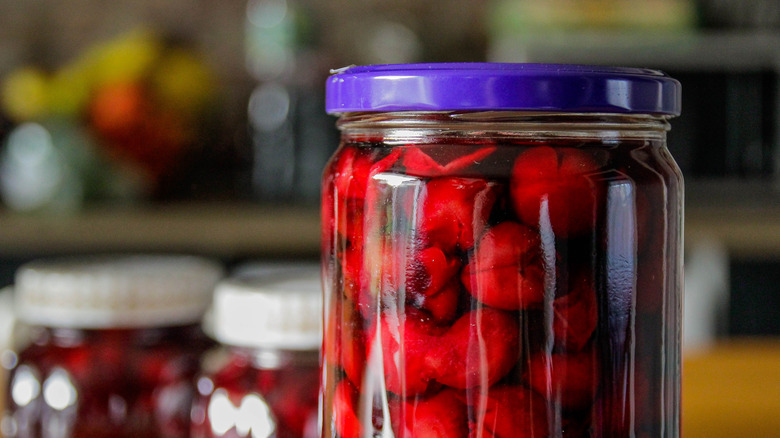 Jar of cherries