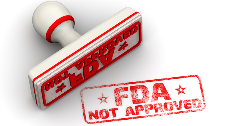 FDA stamp reading not approved 