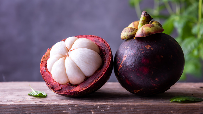 half and whole mangosteen