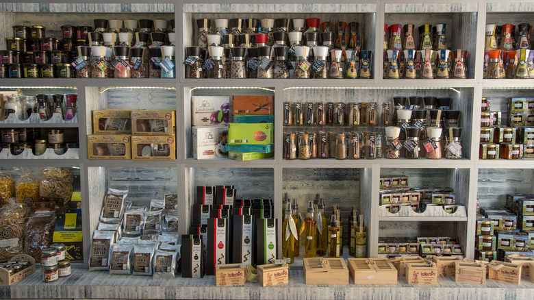 Olive oil in a Greek store