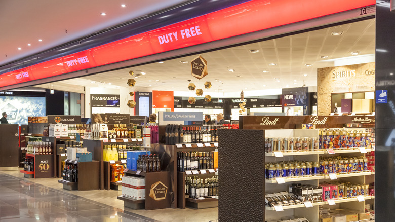 Duty-free store exterior in Frankfurt airport