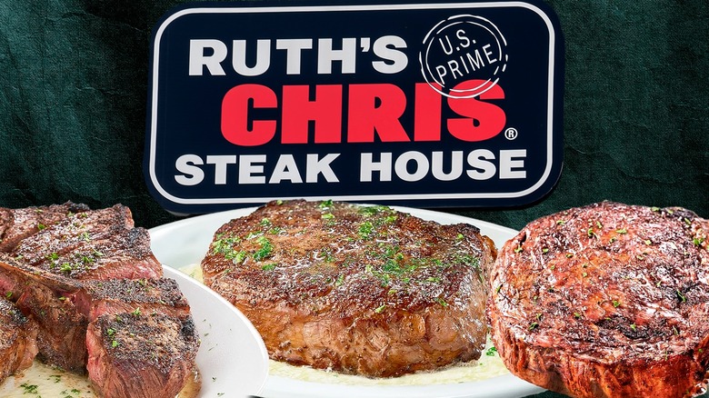 Ruth's Chris signage and steaks