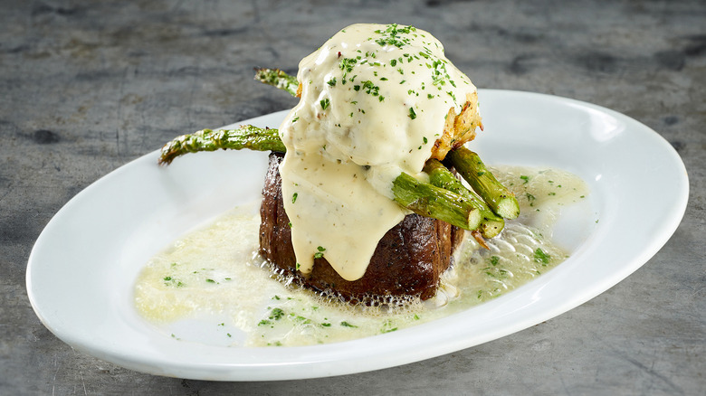 A steak with Oscar topping at Ruth's Chris