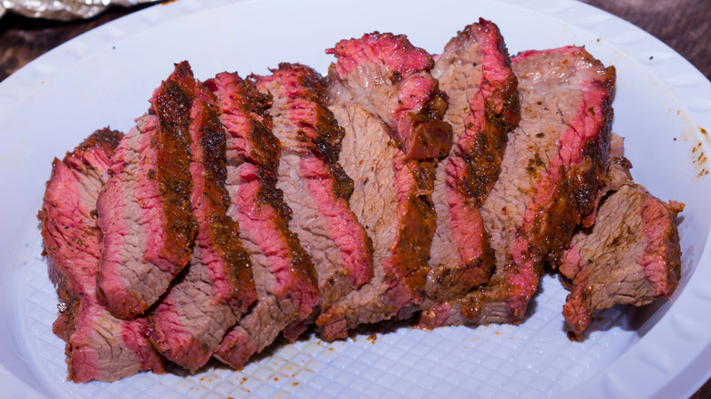 Beef slices with smoke rings