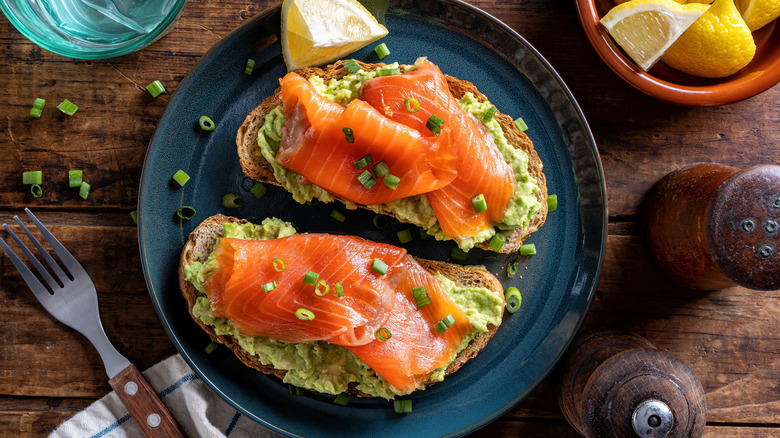 Smoked salmon on avocado toast