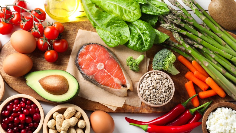 Fresh ingredients on a cutting board