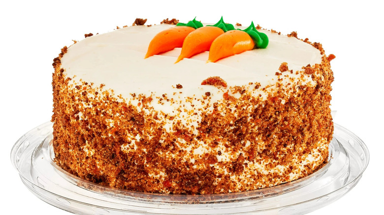 Walmart Freshness Guaranteed Carrot Cake on a plastic tray