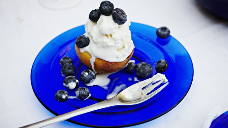 Ice cream fork with dessert