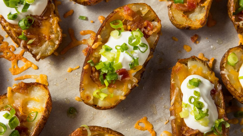 potatoes topped with sour cream