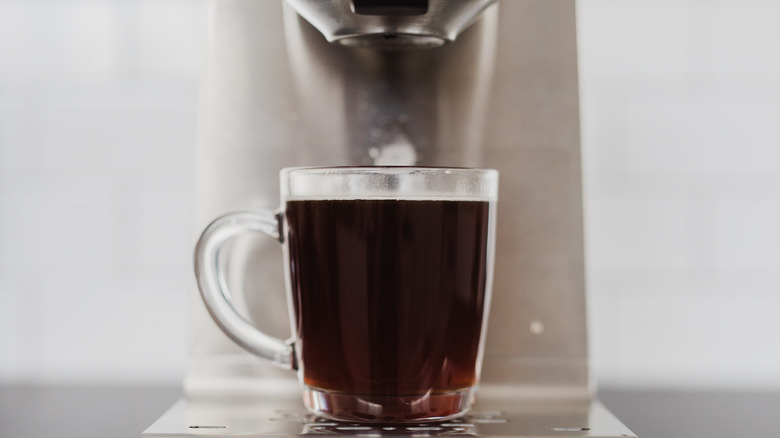 Coffee cup under Keurig machine