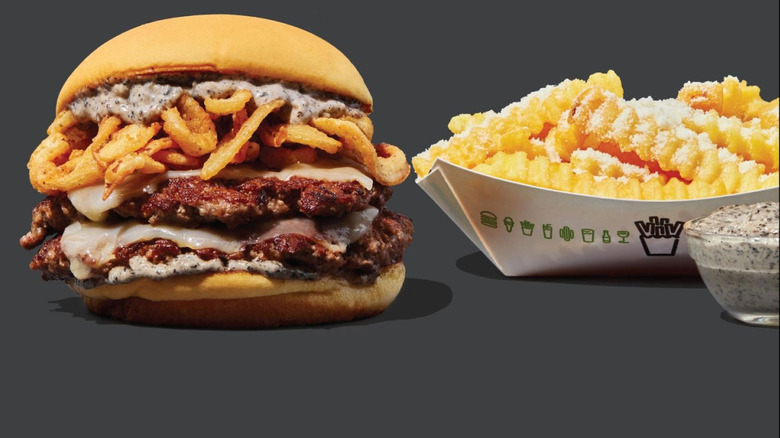 Shake Shack's truffle double burger and crinkle fries