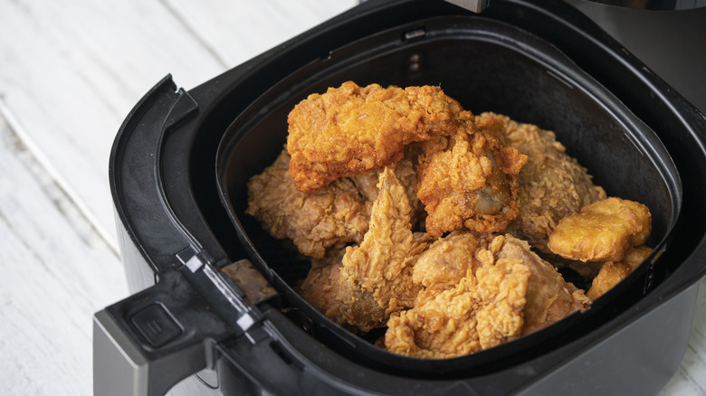 Fried chicken in an air fryer