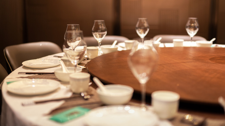 Round table with a Lazy Susan in the center