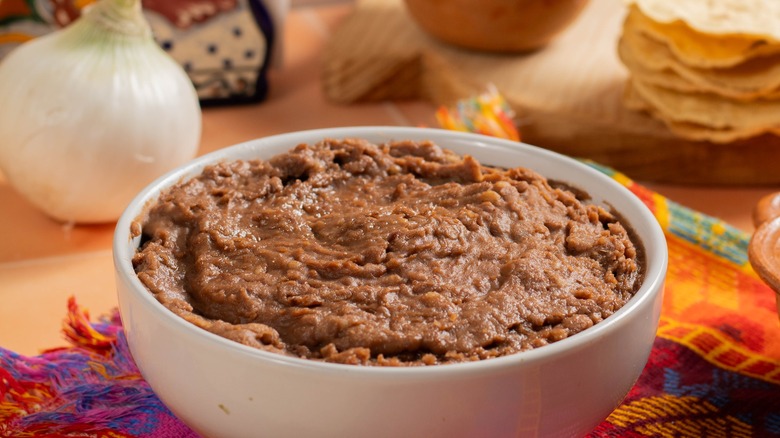 Bowl of refried beans