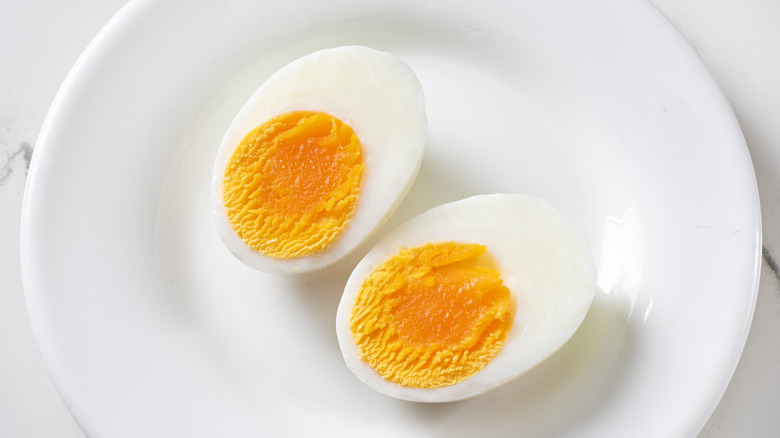 sliced hard boiled egg