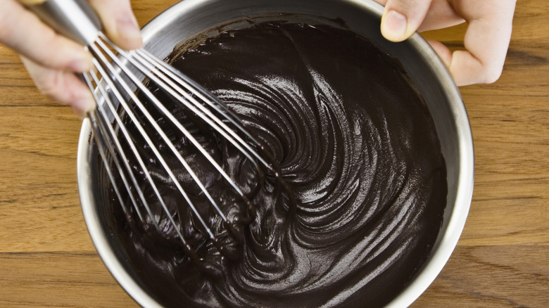 mixing ganache