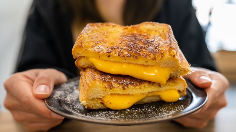 seasoned grilled cheese on plate