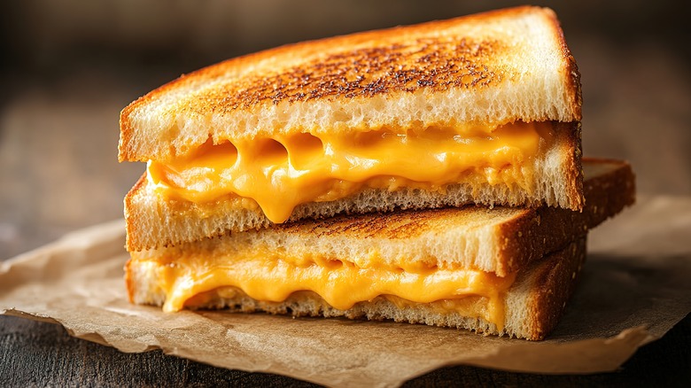 A prepared grilled cheese