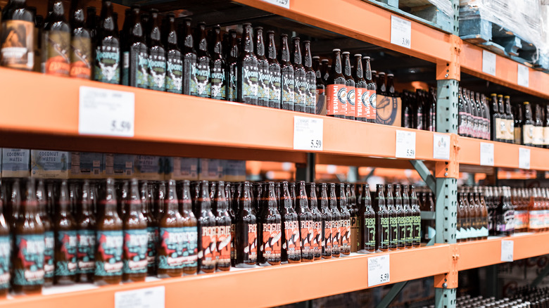 Bottles of beer on the shelf