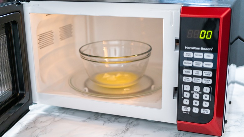 melting butter in microwave