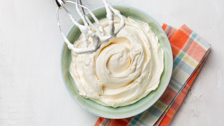 Bowl of whipped cream cheese