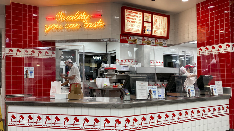 In-N-Out counter and kitchen