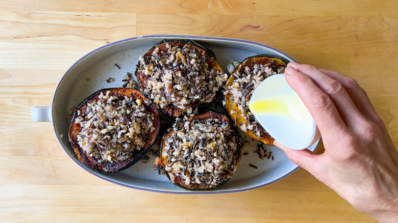 Acorn squash with rice stuffing