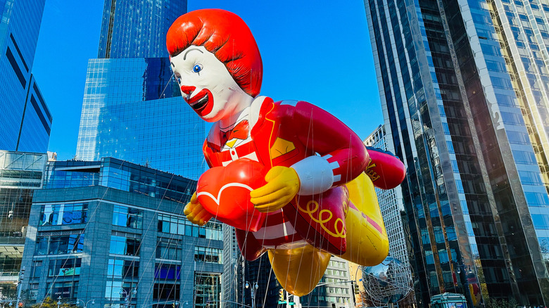 A Ronald McDonald float in the Macy's Thanksgiving parade.