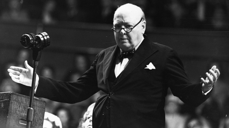 Winston Churchill addressing an audience