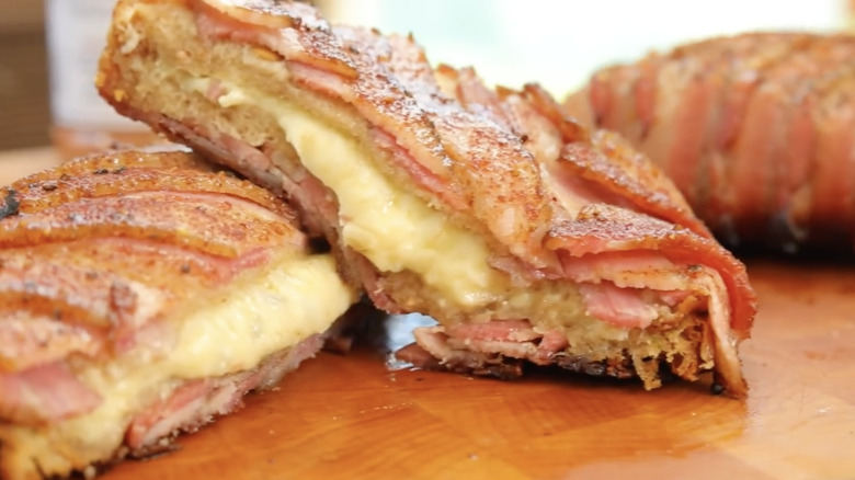 Bacon-wrapped grilled cheese