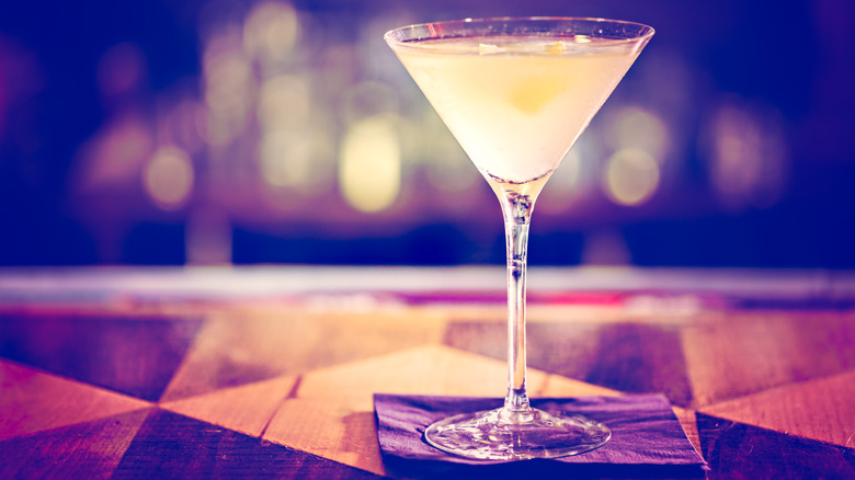 Limoncello martini on bar
