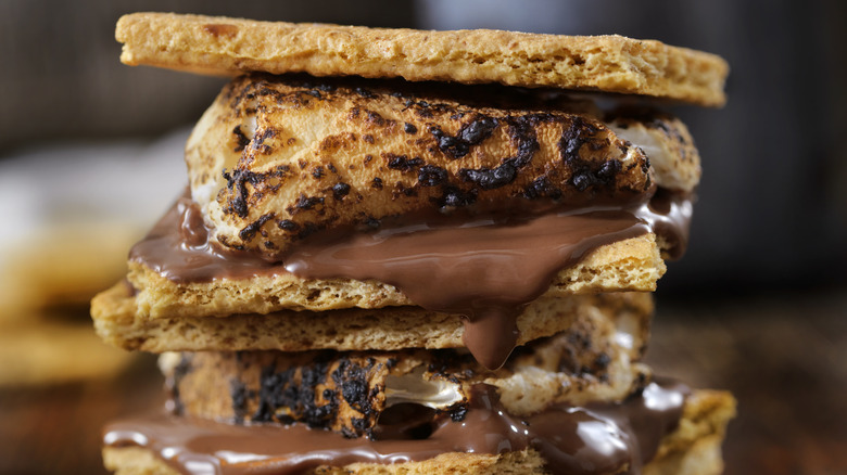 S'mores with marshmallow and chocolate
