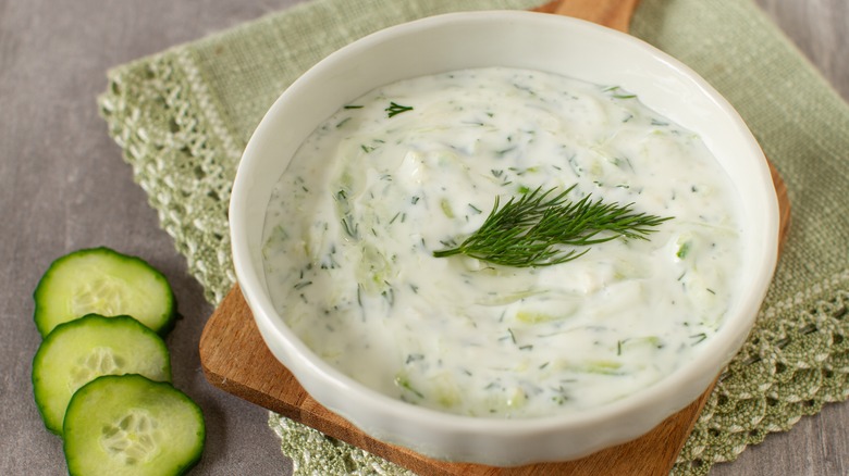 Tzatziki with dill and cucumbers