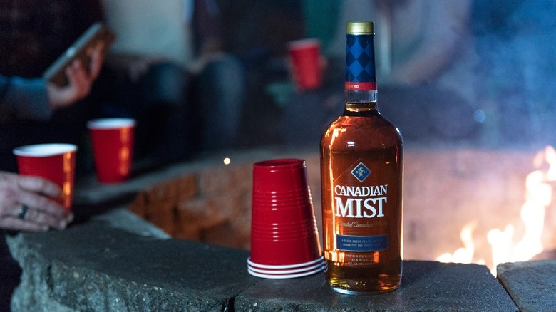 Canadian Mist red Solo cups firepit