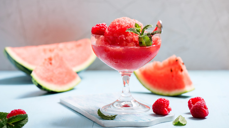 Watermelon slush dessert