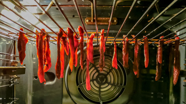 beef jerky strips oven drying