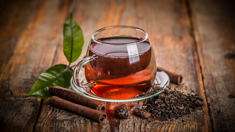 Cup of tea on table