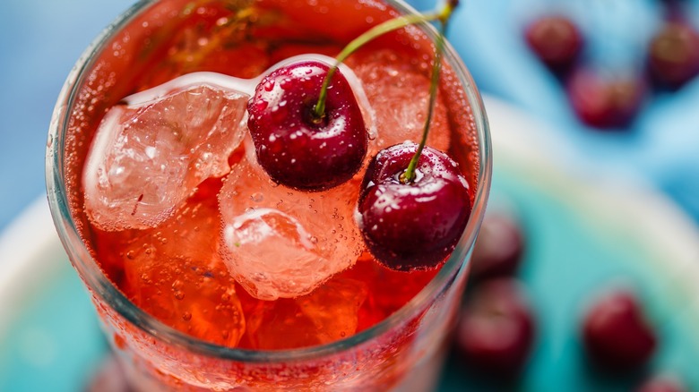 Glass of cherry soda