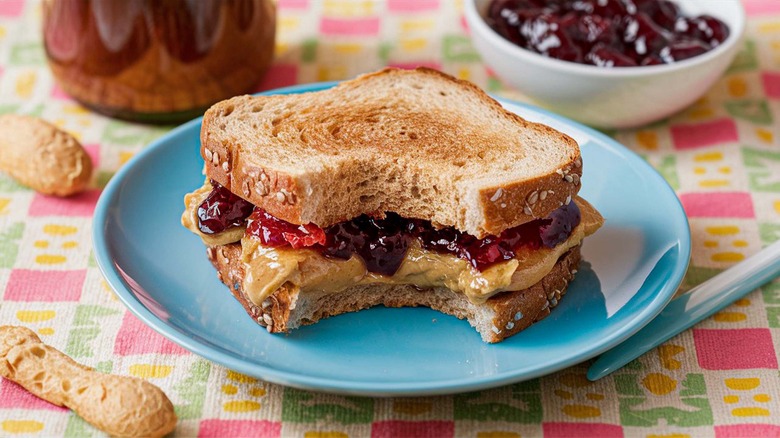 toasted PBJ sandwich