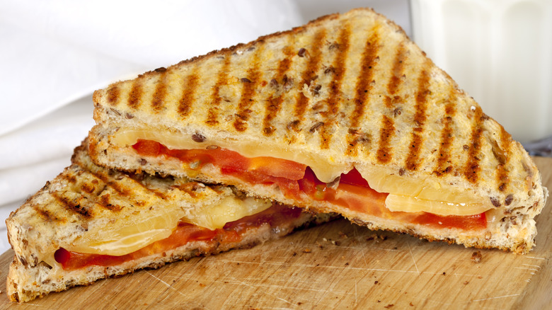 grilled cheese and tomato sandwich