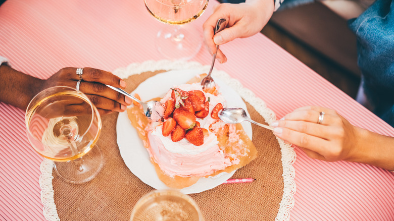 Pink champagne cake and cocktails