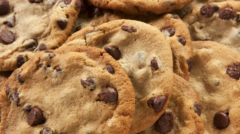 chocolate chip cookies close up