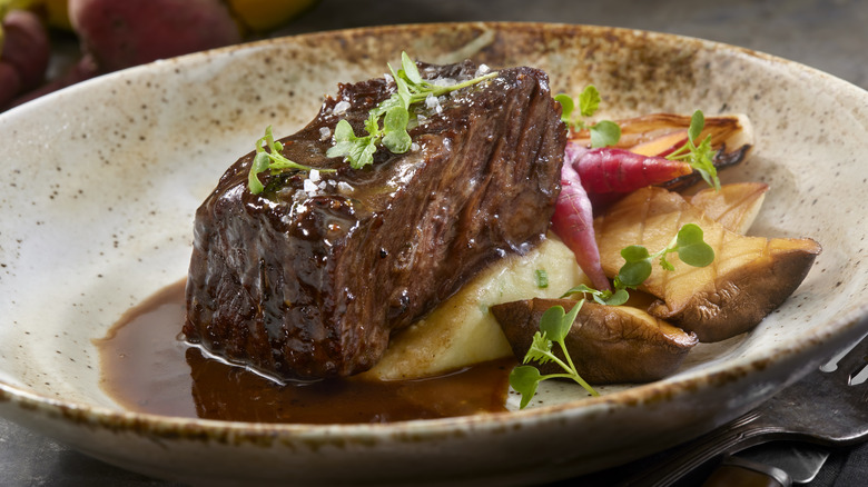 Braised short rib with espagnole sauce