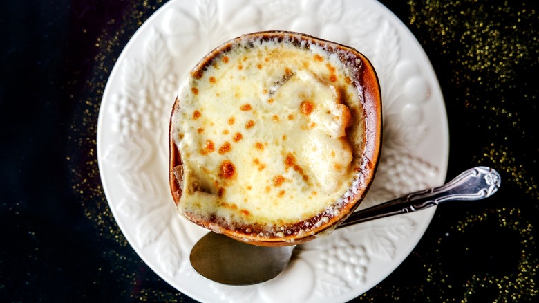 French onion soup with cheese