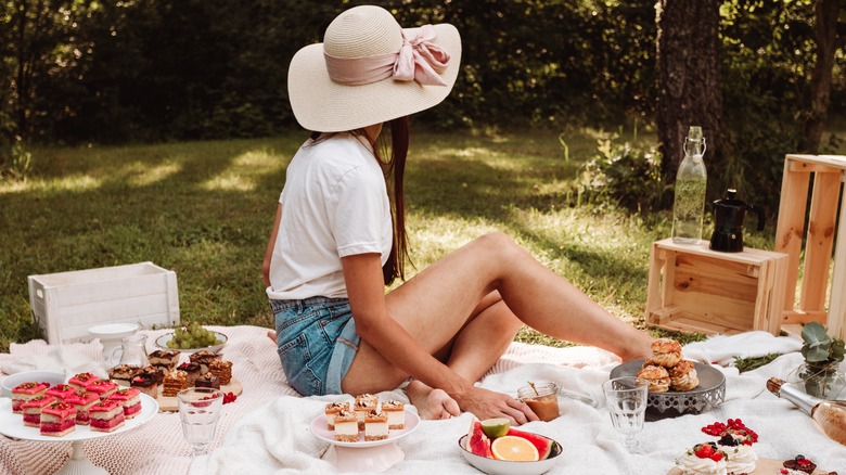 A picnic with sweets 