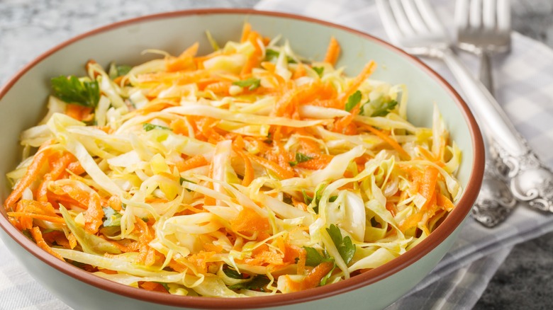 Bowl of fresh coleslaw